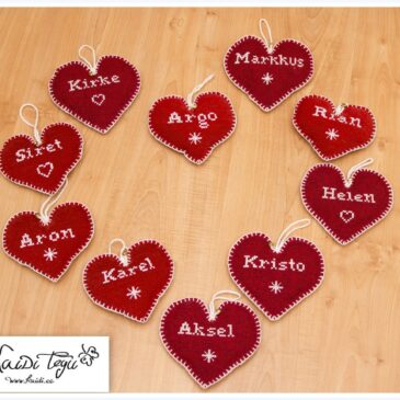 Kahe pere jagu tikitud südameid
